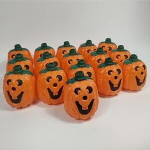 VTG Plastic Pumpkin Light Covers Blow Mold Jack-O-Lantern Replacements Halloween